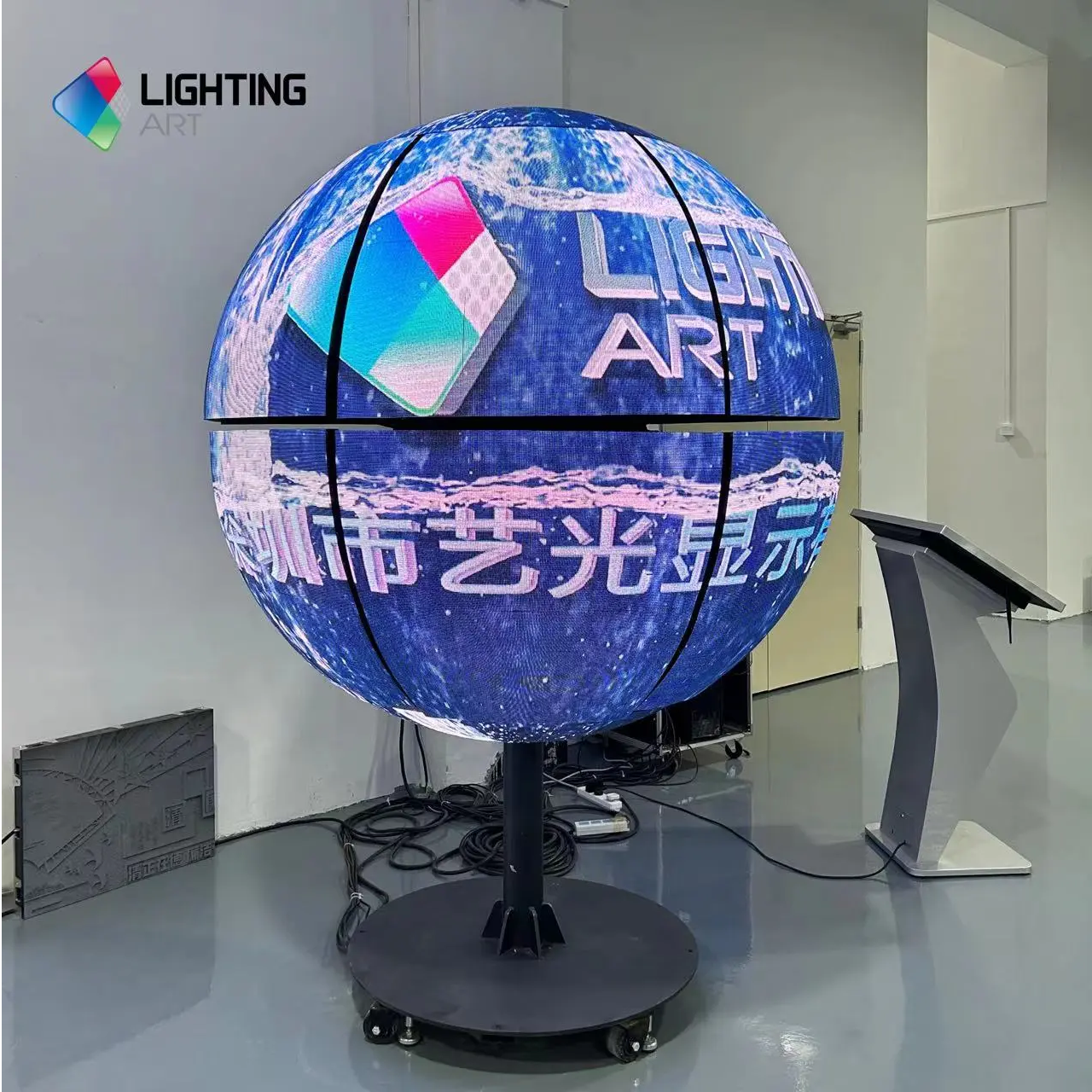 Mechanical telescopic ball Creative led display Kinetic LED sphere screen