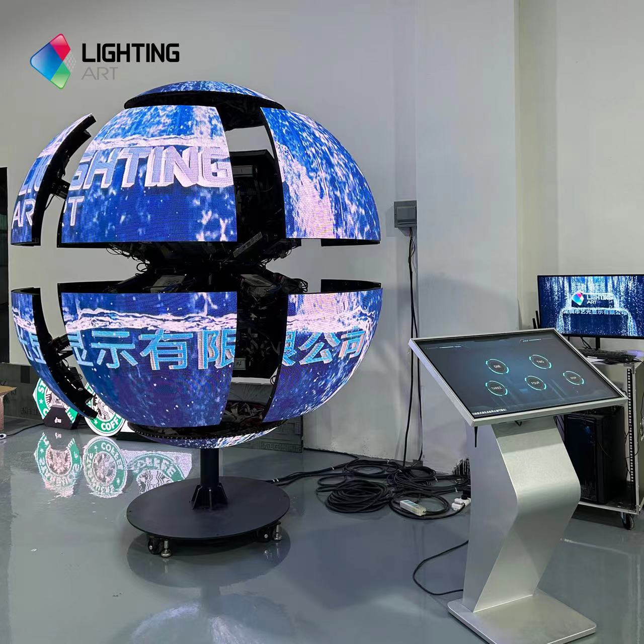 Kinetic LED sphere screen