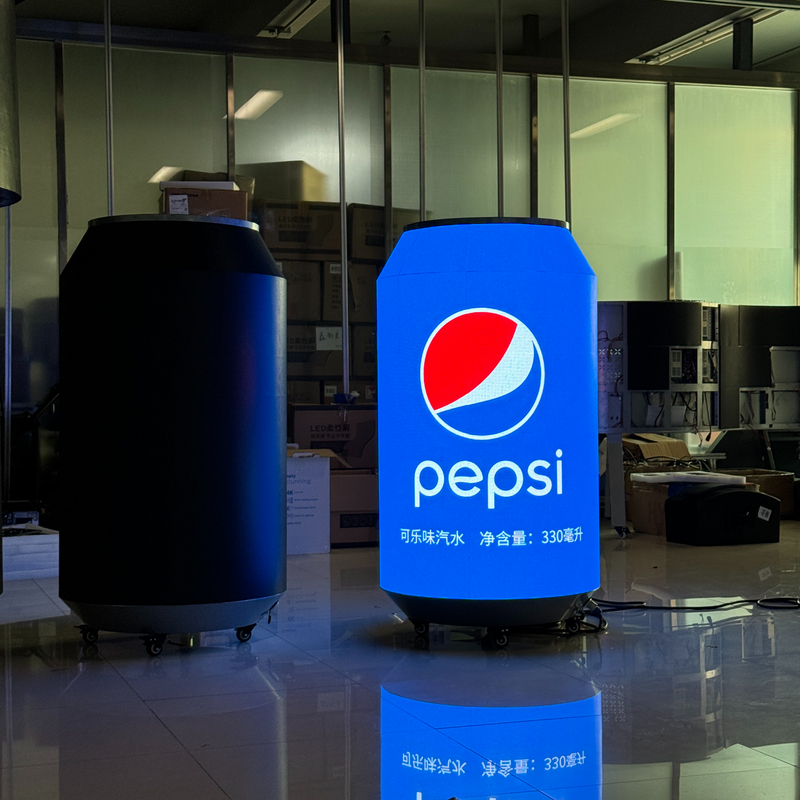 Creative Advertising Flexible Curved LED Display Customized Can Coca-Cola Pepsi LED Display