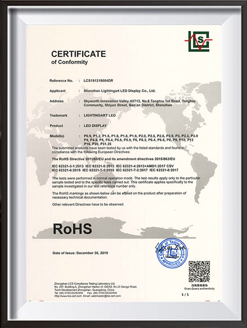 ROHS-certificates