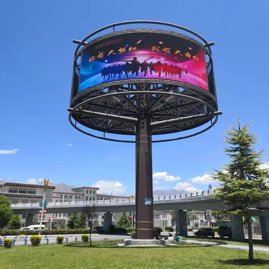 RF Series Flexible Screen Rollable Rotating Flexible LED Advertising Billboard Sign Round Roll up Display Screen Wall