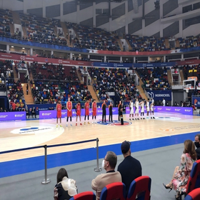  72sqm Indoor P5 Perimeter LED Screen for Russia Basket Stadium 
