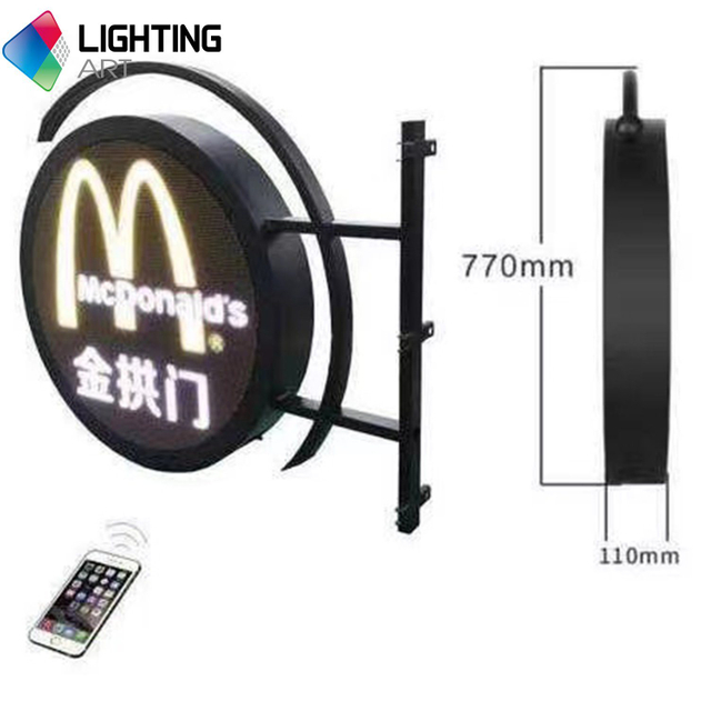 Outdoor Dduble Side P4.6 LED Round Shape Display Shop Logo Advertising Signage LED Stores Logo Display